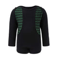 Black Onesie with Green Elements